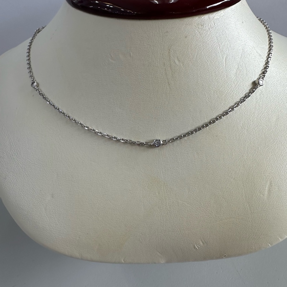 Silver Station CZ Chain Necklace - Women Jewelry